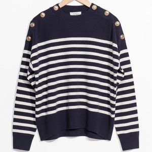 & Other Stories Navy Striped Sweater